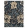 Morris & Co Honeysuckle & Tulip Hand Tufted Designer Wool Rug, 200x140cm, Woad / Thyme 