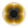 Orla Kiely Sunflower Hand Tufted Designer Round Wool Rug, 150cm, Yellow