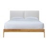 Austen Fabric & Timber Platform Bed, Double, Cream / Oak