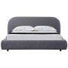 Borre Boucle Fabric Platform Bed, Queen, Charcoal Pepper