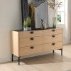 Fenwick Oak 6 Drawer Dresser with Ceramic Top