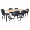 Natural / Black Table, With Charcoal Chair