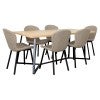 Natural / Black Table, With Ivory Chair