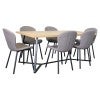 Natural / Black Table, With Grey Chair