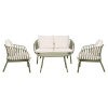 Solaro 4 Piece Outdoor Lounge Set, Pistachio