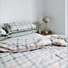 Bambury Bulbul Desert Plaid Organic Cotton Quilt Cover Set, Queen