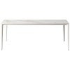 BK Ciandre Innovation S Commercial Grade Porcelain Top Dining Table, 180cm, Calacatta Oro / White