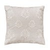 Bambury Cora Embroidered Cotton Scatter Cushion, Pebble