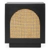 Aurrum Timber & Rattan Bedside Table, Black