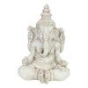 Ganesha Magnesia Sculpture, Gold Brushed White