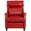 Ferris Full Top Grain Leather Armchair, Red