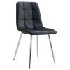 Black Faux Leather / Chrome
