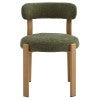 Myric Chenille Fabric & Metal Dining Chair, Olive / Ashwood