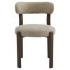 Myric Chenille Fabric & Metal Dining Chair, Beige / Walnut