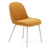 Saelin Boucle Fabric Dining Chair, Mustard / Beige