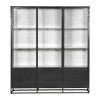 Cole Iron & Glass Display Cabinet, Triple Door, Black