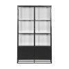 Cole Iron & Glass Display Cabinet, Double Door, Black