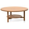 Hobro Oak Timber Round Coffee Table, 80cm