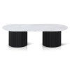 Manna Oblong Dining Table, Marble Top, 130cm, White / Black