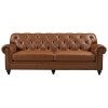 Mostyn Faux Leather Chesterfield Sofa, 3 Seater, Tan