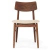 Muse American Walnut Timber Dining Chair, Farbic Seat, Walnut