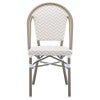Ally Polyrattan & Steel Parisian Indoor / Outdoor Bistro Chair, Set of 2, Beige Chevron / Grey