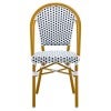 Ally Polyrattan & Steel Parisian Indoor / Outdoor Bistro Chair, Set of 2, White Basketweave / Ochre