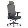 Ovon Fabric High Back Ergonomic Office Chair with Headrest, Black / Dark Green