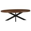 Nova Mango Wood & Metal Oval Coffee Table, 130cm