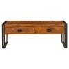 Astra Mango Wood & Metal 2 Drawer Coffee Table, 120cm