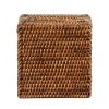 Paume Handcrafted Rattan Square Tissue Box, Antique Brown