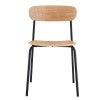 Cove Metal Dining Chair with Timber Seat, Set of 2, Black / Natural