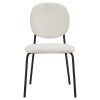 Margot Boucle Fabric Dining Chair, Set of 2, White / Black