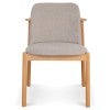 Gaulin Fabric & Timber Dining Chair, Set of 2, Natural / Travertine