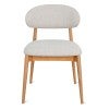 Zerith Fabric & Timber Dining Chair, Beige / Oak