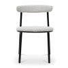 Steeves Boucle Fabric & Metal Dining Chair, Set of 2, Moon White / Black