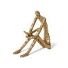 Blanquel Metal Human Figure Sculpture, Reading, Antique Gold