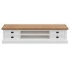Matravers Mahogany Timber 4 Drawer TV Unit, 180cm, Natural Top