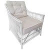 Arish Rattan Mid Back Armchair with Seat & Back Cushions, White