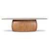 Rexton Travertine & Timber Oval Dining Table, 240cm