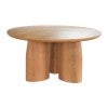 Roku Wooden Round Dining Table, 150cm, Natural