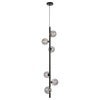 Elson Glass & Iron Pendant Light, Black / Smoke