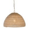 Andora Bleached Rope & Rattan Pendant Light, Small