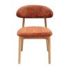 Emir Commercial Grade Fabric & American Oak Dining Chair, Terracotta / Natural Oak