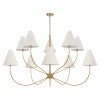 Farnix Fabric & Iron Pendant Light, 10 Light, Antique Gold