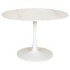 Hanaya Ceramic Top Round Dining Table, 110cm, White