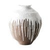 Sierra Ceramic Pot, Small, White / Brown