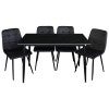 Black / Black with Black Grey Velvet Chair