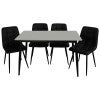 White / Black with Black Faux Leather Chair