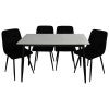 White / Black with Black Velvet Chair